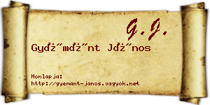 Gyémánt János névjegykártya