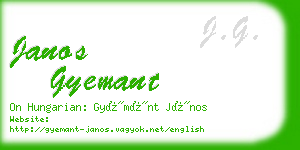 janos gyemant business card